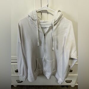 Off White Zip-Up Hoodie XXL
